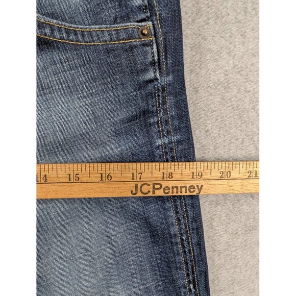 Hudson Jeans Womens 32 Blue Bootcut Distressed Made USA Button Fly Denim Pants - Picture 6 of 13